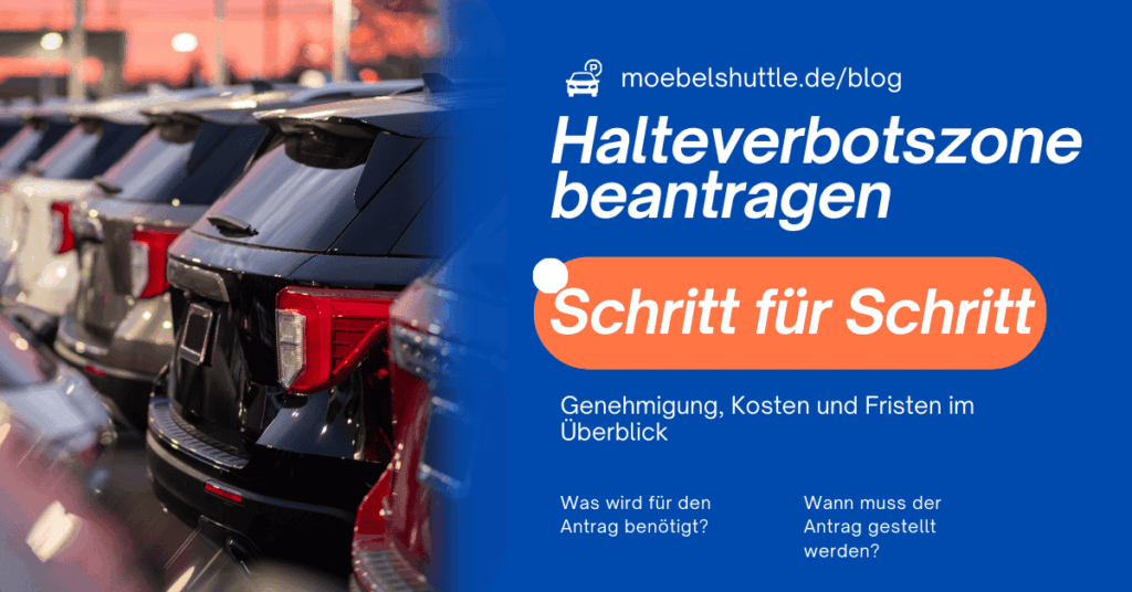 Parkende Autos in Reihe – Anleitung zur Beantragung einer Halteverbotszone beim Umzug