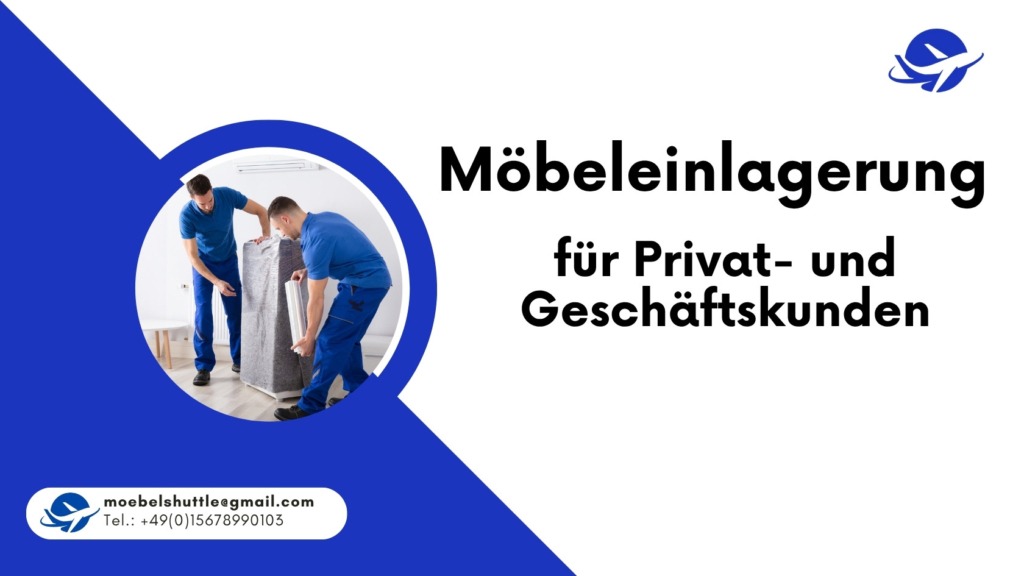 Zwei Umzugshelfer tragen Möbelstück zur Einlagerung