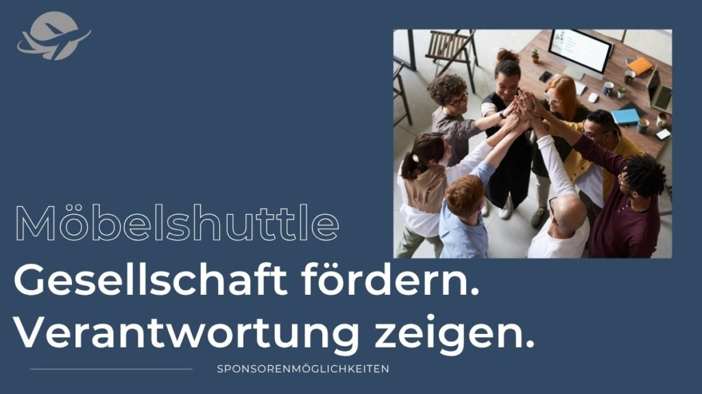Team aus verschiedenen Personen, die sich im Büro gemeinsam motivierend abklatschen – Symbol für Teamgeist und gesellschaftliches Engagement